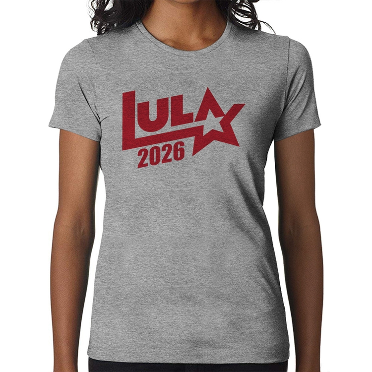 Baby Look Lula 2026 Estrela PT 13 - Cinza