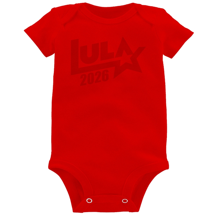 Body Bebê Lula 2026 Estrela PT 13 - Vermelho