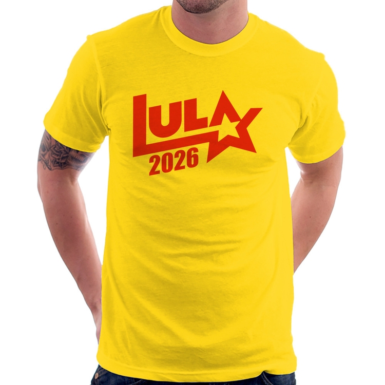 Camiseta Lula 2026 Estrela PT 13 - Amarela