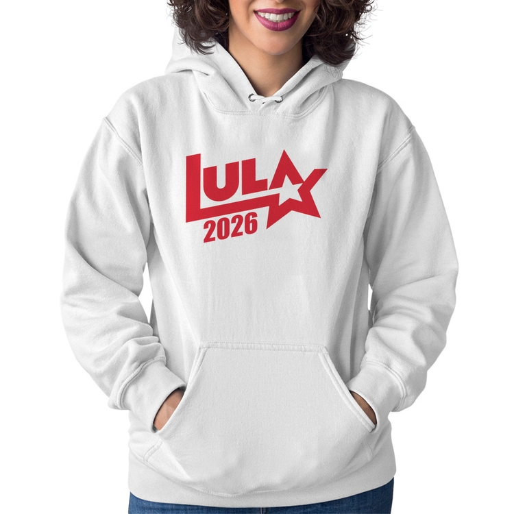 Moletom Feminino Lula 2026 Estrela PT 13 - Branco
