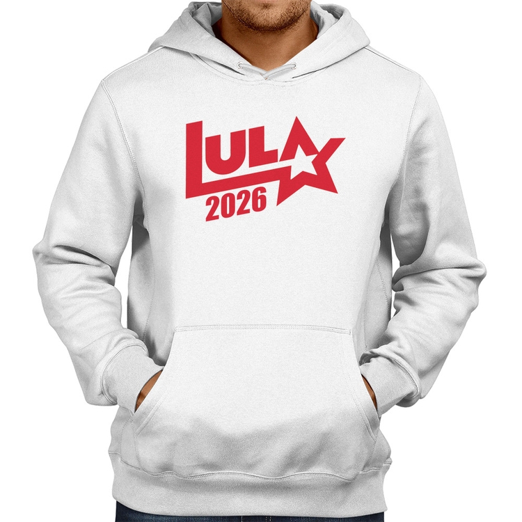 Moletom Lula 2026 Estrela PT 13 - Branco