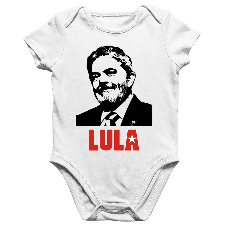 Body Bebê Algodão Lula 2026 PT 13 - Branco