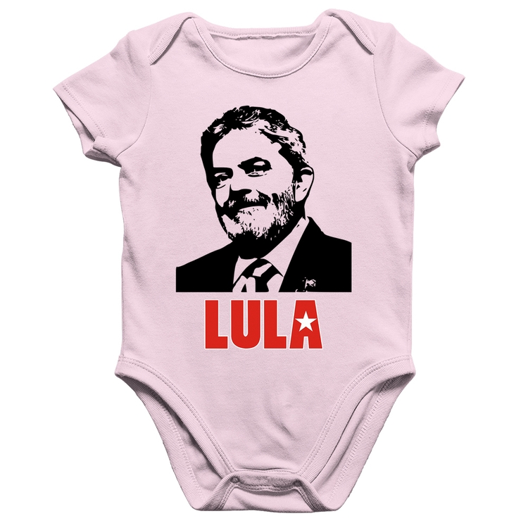 Body Bebê Algodão Lula 2026 PT 13 - Rosa Bebê