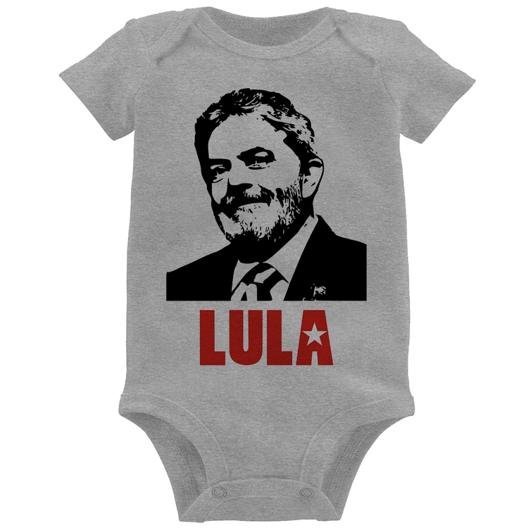 Body Bebê Lula 2026 PT 13 - Cinza