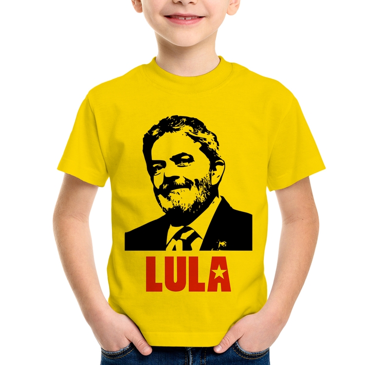 Camiseta Infantil Lula 2026 PT 13 - Amarela