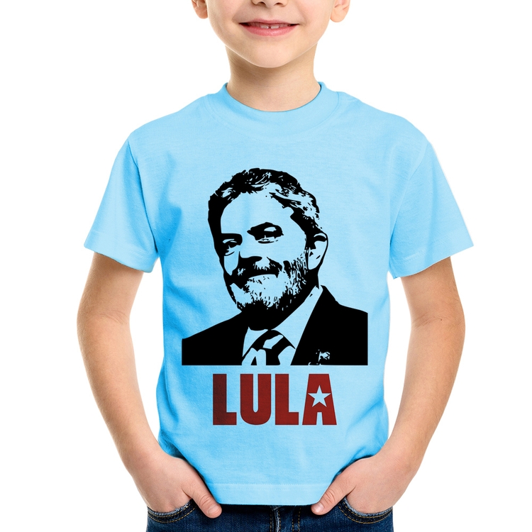Camiseta Infantil Lula 2026 PT 13 - Azul Bebê