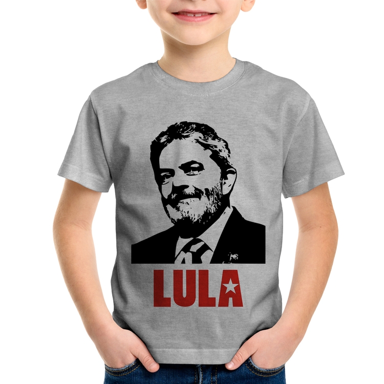 Camiseta Infantil Lula 2026 PT 13 - Cinza