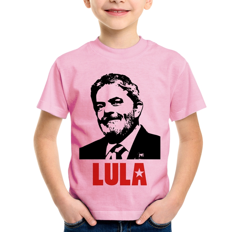 Camiseta Infantil Lula 2026 PT 13 - Rosa Bebê