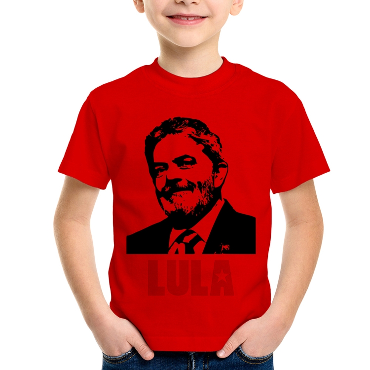 Camiseta Infantil Lula 2026 PT 13 - Vermelha
