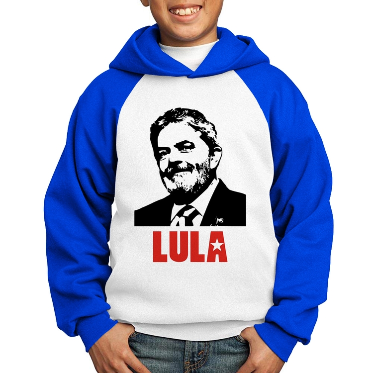 Moletom Infantil Lula 2026 PT 13 - Branco/Azul