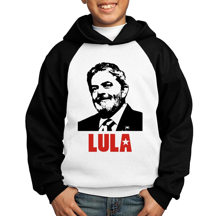 Moletom Infantil Lula 2026 PT 13 - Branco/Preto
