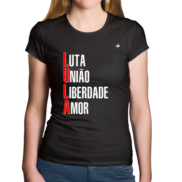 Baby Look Algodão LULA - Luta, União, Liberdade e Amor