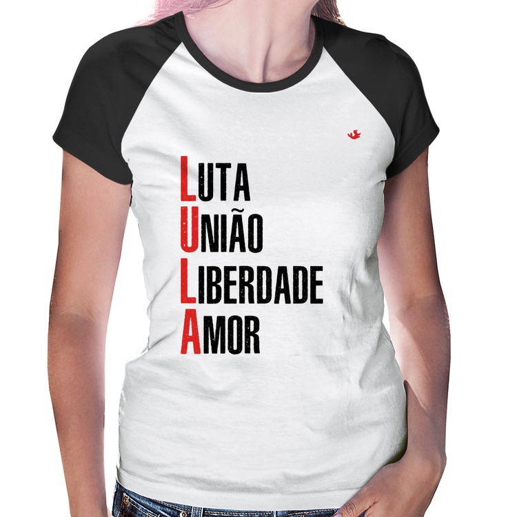 Baby Look Raglan LULA - Luta, União, Liberdade e Amor
