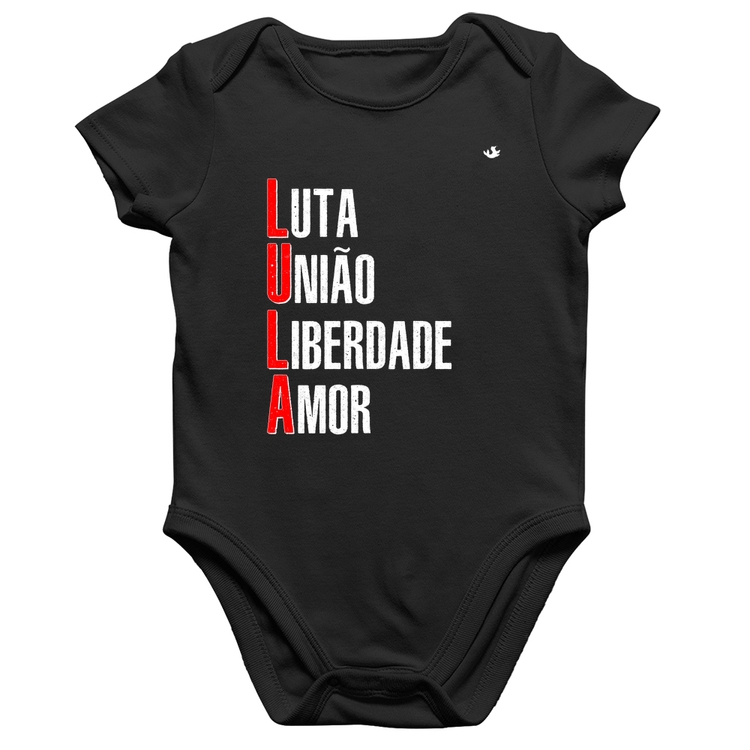 Body Bebê Algodão LULA - Luta, União, Liberdade e Amor
