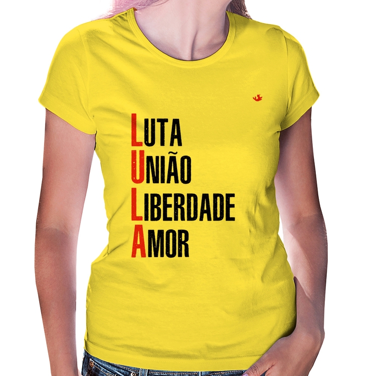Baby Look LULA - Luta, União, Liberdade e Amor - Amarela