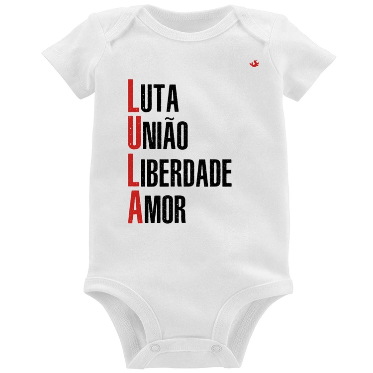 Body Bebê LULA - Luta, União, Liberdade e Amor