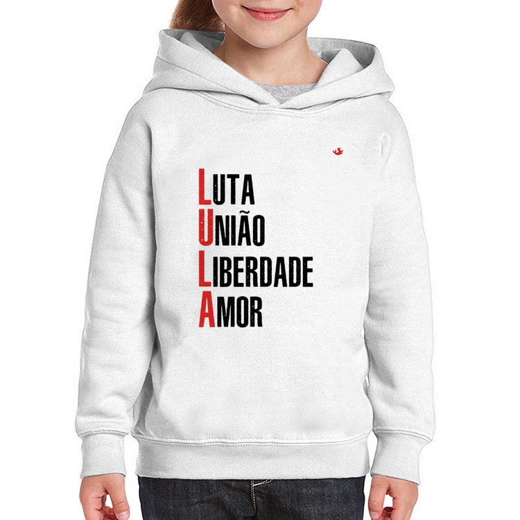 Moletom Infantil LULA - Luta, União, Liberdade e Amor
