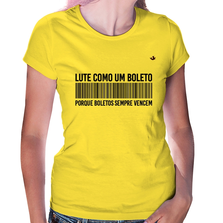 Baby Look Lute como um boleto - Amarela