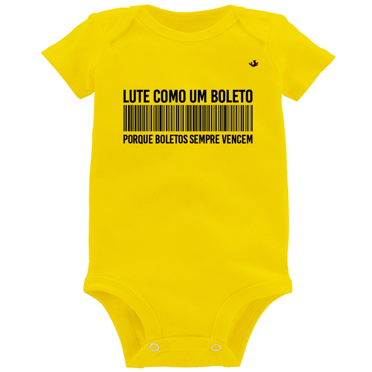 Body Bebê Lute como um boleto - Amarelo