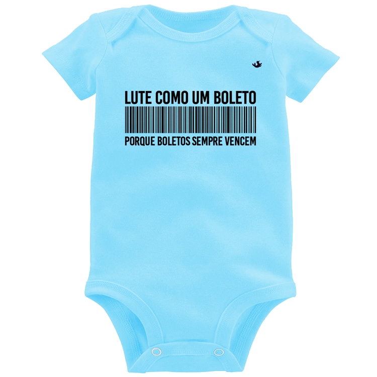 Body Bebê Lute como um boleto - Azul Bebê