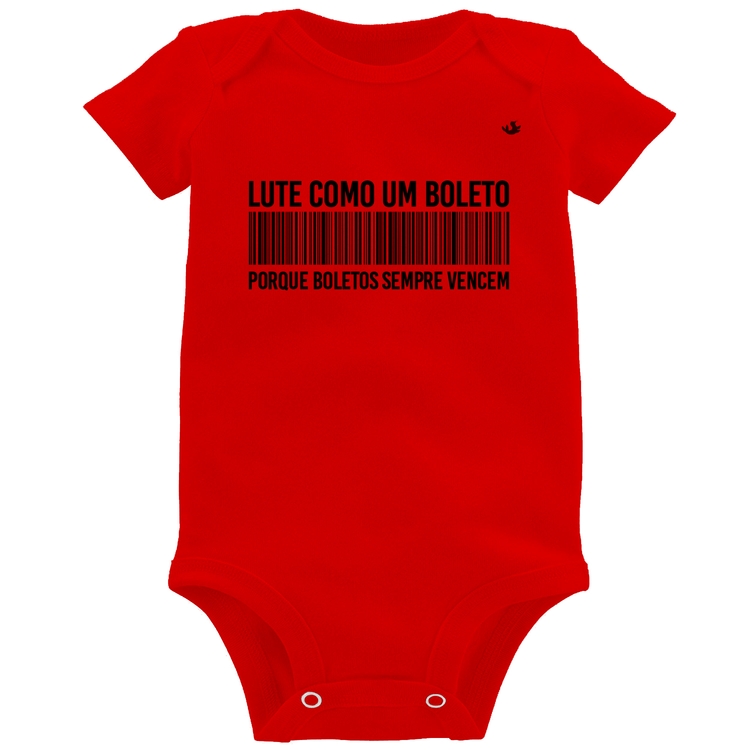 Body Bebê Lute como um boleto - Vermelho
