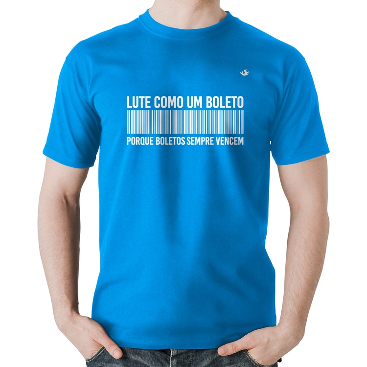 Camiseta Algodão Lute como um boleto - Azul