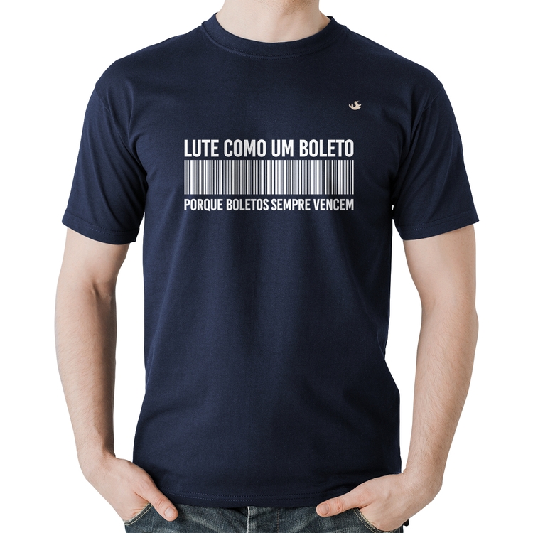 Camiseta Algodão Lute como um boleto - Marinho