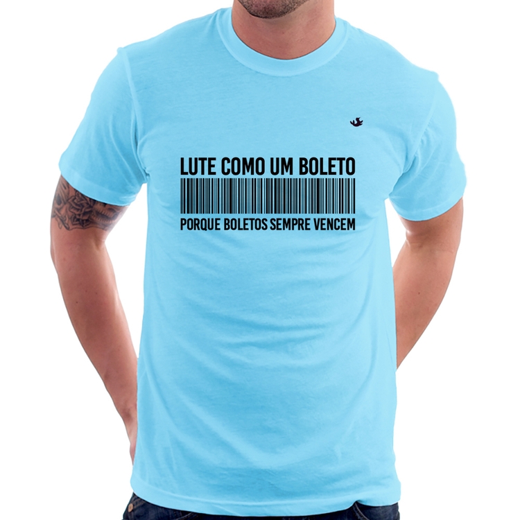 Camiseta Lute como um boleto - Azul Bebê