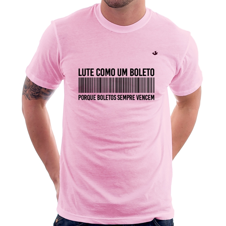 Camiseta Lute como um boleto - Rosa Bebê