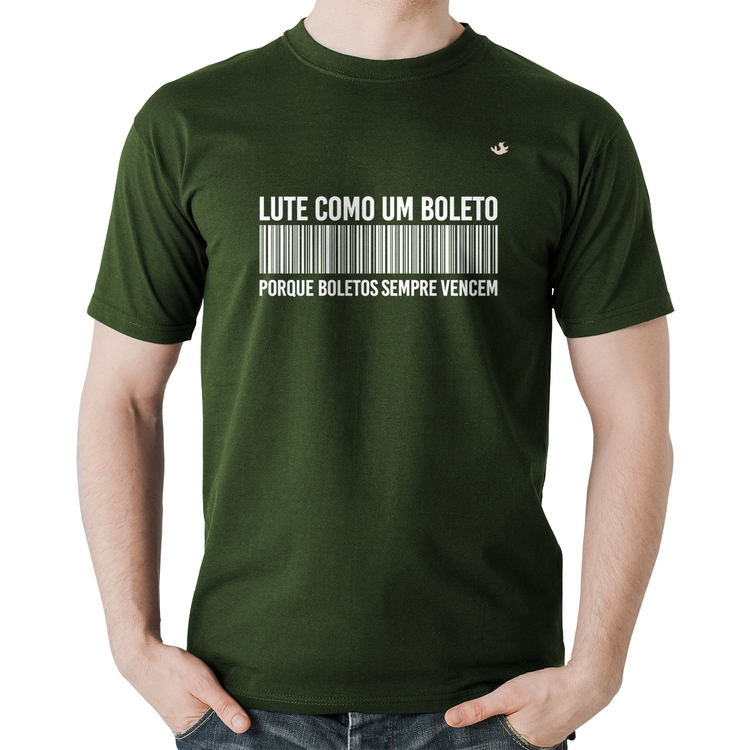 Camiseta Algodão Lute como um boleto - Musgo