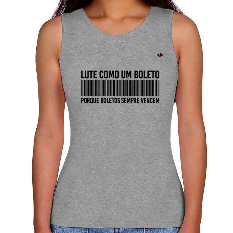Regata Feminina Lute como um boleto - Cinza