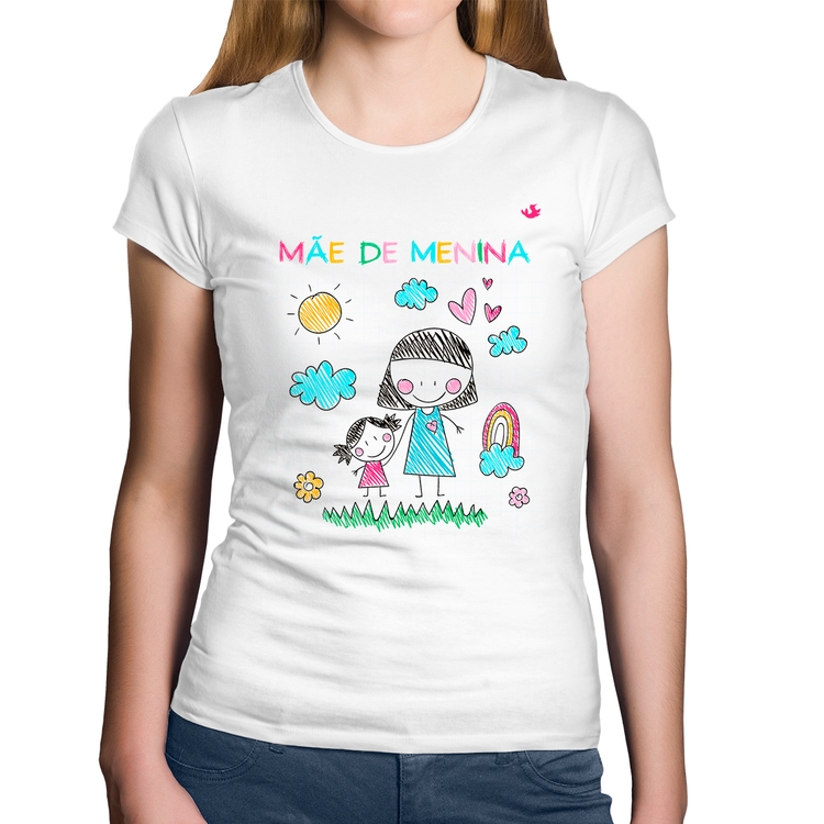 Baby Look Algodão Mãe de menina - Branca