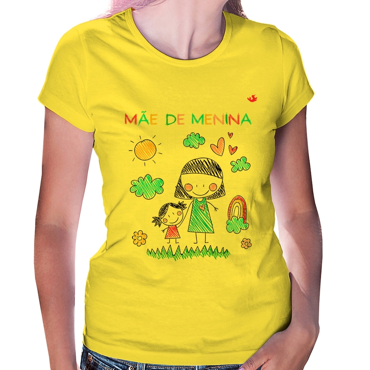 Baby Look Mãe de menina - Amarela