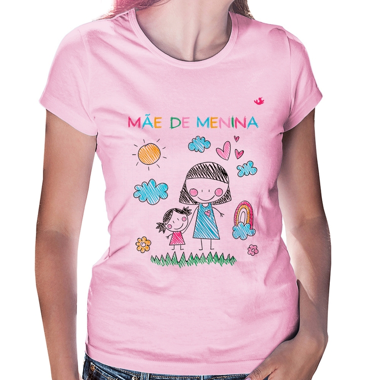 Baby Look Mãe de menina - Rosa Bebê