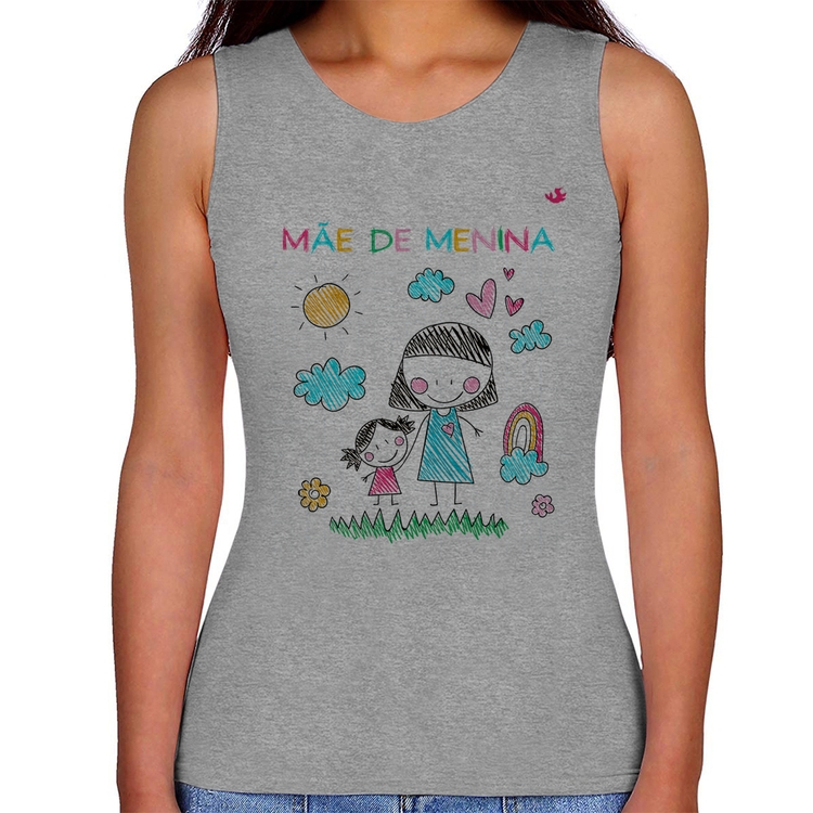 Regata Feminina Mãe de menina - Cinza