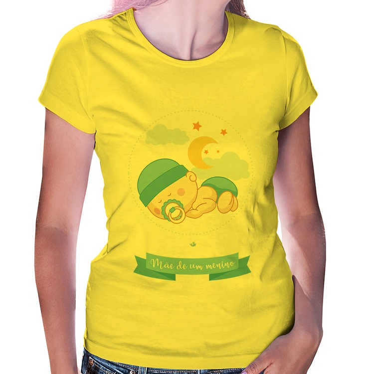 Baby Look Mãe de um menino - Amarela