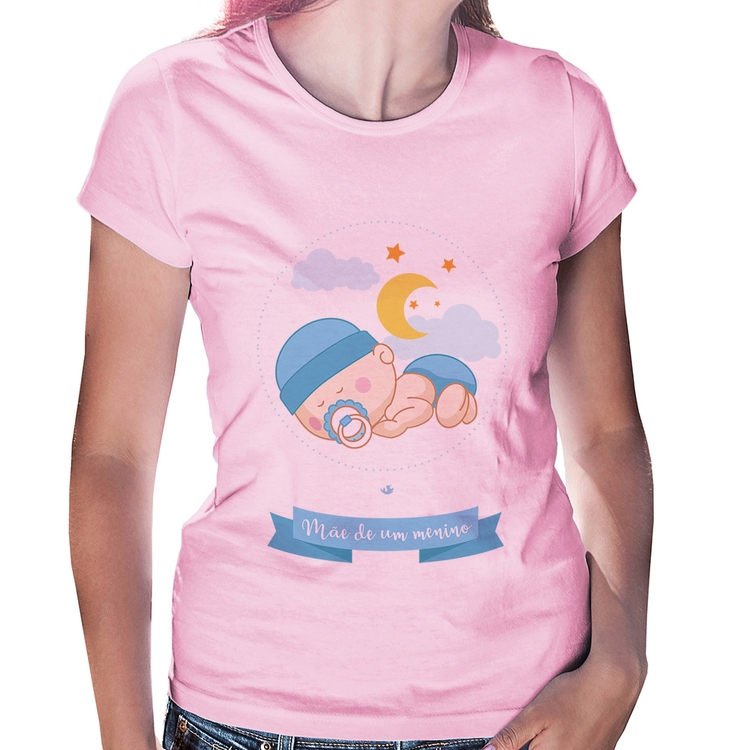 Baby Look Mãe de um menino - Rosa Bebê
