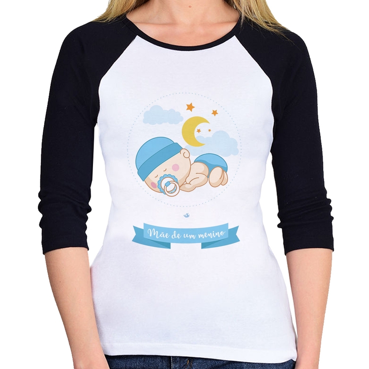 Baby Look Raglan Mãe de um menino Manga 3/4