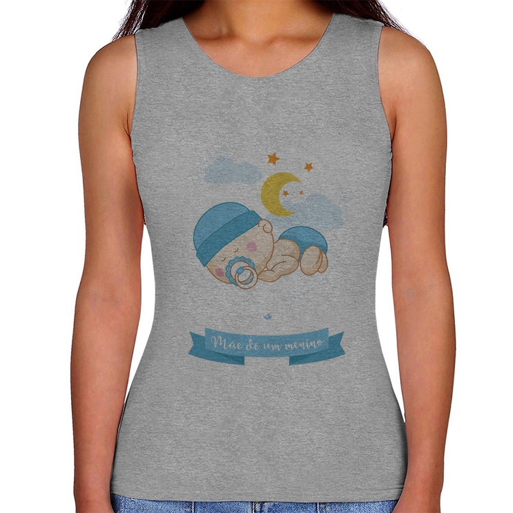 Regata Feminina Mãe de um menino - Cinza
