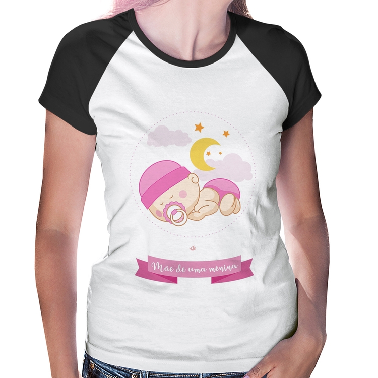 Baby Look Raglan Mãe de uma menina