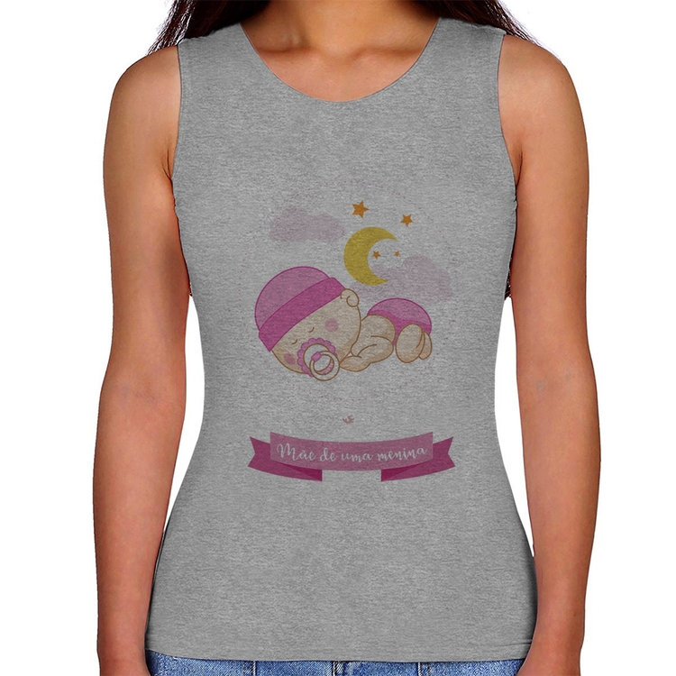 Regata Feminina Mãe de uma menina - Cinza