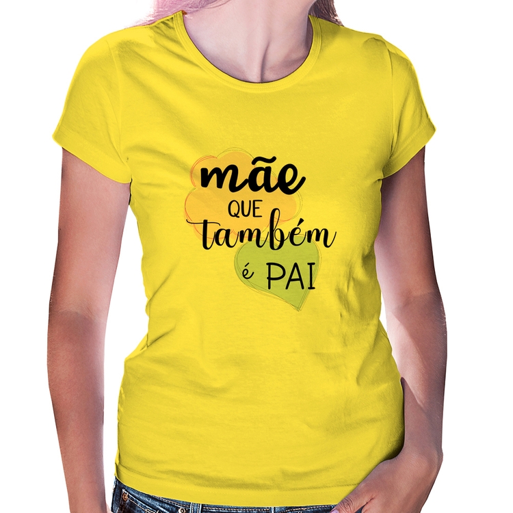 Baby Look Mãe que também é Pai - Amarela