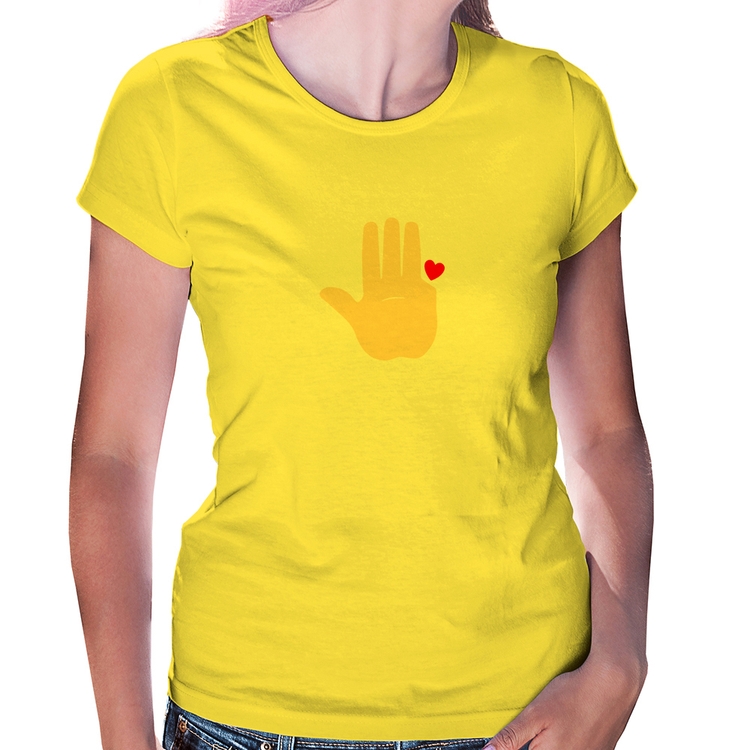 Baby Look Mão Lula Coração Dedos 2026 PT 13 - Amarela