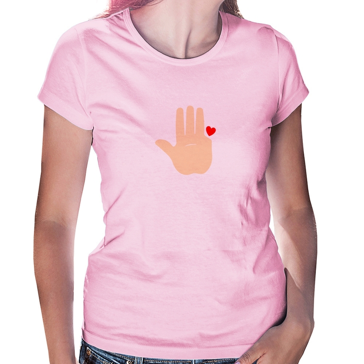 Baby Look Mão Lula Coração Dedos 2026 PT 13 - Rosa Bebê