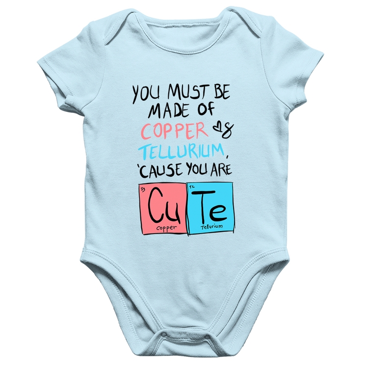 Body Bebê Algodão Made of Cooper Cute - Azul Bebê