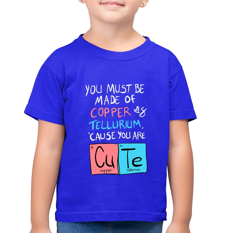 Camiseta Algodão Infantil Made of Cooper Cute - Azul Royal