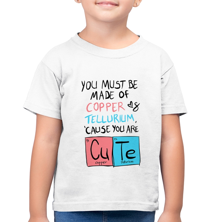 Camiseta Algodão Infantil Made of Cooper Cute - Branca