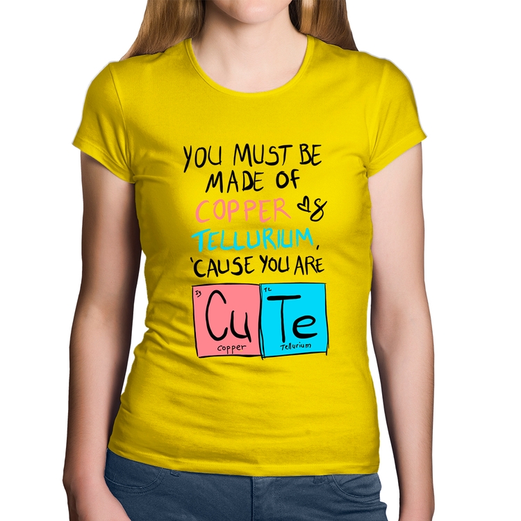 Baby Look Algodão Made of Cooper Cute - Amarela