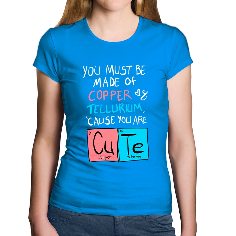 Baby Look Algodão Made of Cooper Cute - Azul