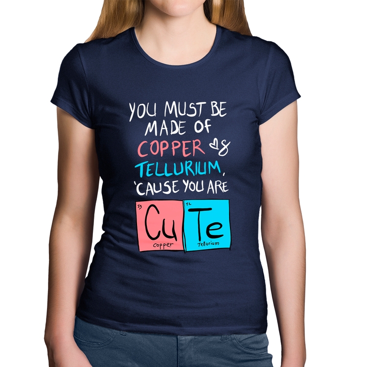 Baby Look Algodão Made of Cooper Cute - Marinho